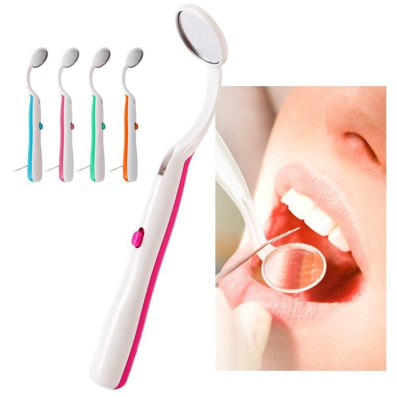 Miroir de blanchiment des dents avec lumière LED, multifonctionnel,  contrôle de l'intérieur de la bouche