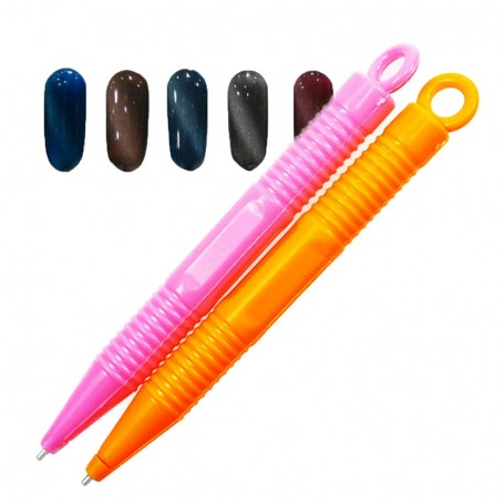 3 pcs chat oeil de aimant stylo double tête magnétique prune